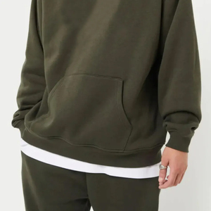 Sudadera con Capucha Extra Grande para Hombre, Color Sólido, Forro Polar, Diseño con Bolsillos, Manga Larga, para Otoño - Product Image 2