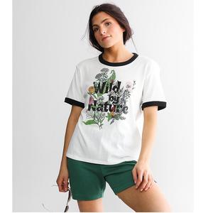 T-shirt décontracté en coton biologique pour femmes indiennes FUTURE GEN, imprimé, écologique, biolavé, col rond, manches courtes, tricoté, 160 GSM - Product Image 2