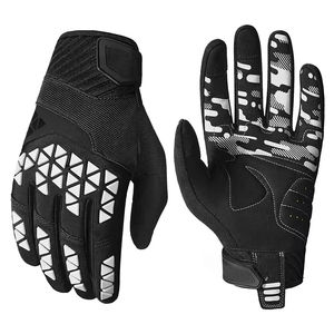 Guantes de cuero de carreras de motos de dedo completo, guantes de mujer de motocross de cuero PU fabricados en ropa - Product Image 6
