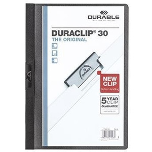 Durable DURACLIP 30 DIN A4 Hard Plastic <b>Clipboard</b> with Black Back Cover and Clip Black Color - Product Image 1