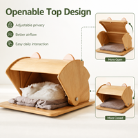 Mobilier pour chat en bois moderne, écologique et durable avec coussin amovible, toit ouvrant, toutes saisons, personnalisable OEM