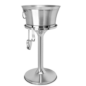 Seau refroidisseur de vin à poignée vintage en acier inoxydable de qualité supérieure avec impression personnalisée pour une utilisation en fête - Product Image 3