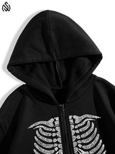 Gran oferta de sudaderas con cremallera y diamantes de imitación para hombre, sudaderas con capucha personalizadas con cremallera transpirable básica con diamantes de imitación - Product Image 2