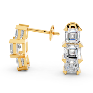 Hip Hop 1 Carat VVS Moissanite Boucles D'oreilles Or Jaune Plaqué Rhodium Vis Passe Diamant Testeur Lunette Ensemble Diamant Bijoux - Product Image 2