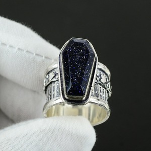 Anillo de piedras preciosas de piedra solar, joyería para mujer, joyería de estilo bohemio de Plata de Ley 925, anillo hecho a mano de tendencia, regalo para ella - Product Image 3