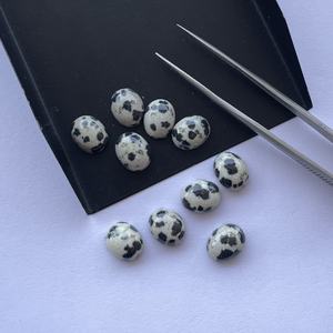 10mm 20mm Naturel Blanc Noir Dalmation Jaspe Lisse Ovale Dos Plat Cabochon Lâche Du Fabricant Tendance AAA Qualité 2025 - Product Image 3