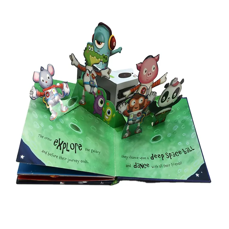 Custom Hardback children color board books coloring 3d pop up book printing