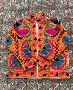 Chaqueta Suzani de Algodón y Terciopelo, Abrigo Bohemio Bordado de Estilo Indio, Kimono de Invierno con Patrón Floral, Regalo de Dama de Honor, Unisex - Product Image 2