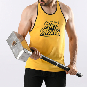 2024 Custom logo Print Cotton <b>Men's</b> Gym Style Tank Tops Fitness Square Cut Muscle Rib <b>Singlet</b> <b>Men</b> Sublimation Tank Top - Product Image 2