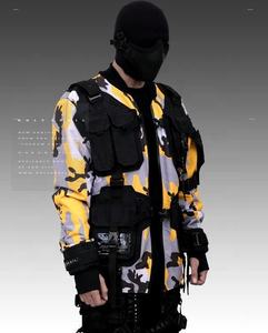 Chaqueta cortavientos ligera Cyberpunk Techwear para hombre, chaqueta cortavientos de lona con cremallera, estilo Ninja, técnica lavada para invierno - Product Image 2