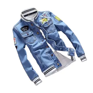 Blue Denim Jackets Men Autumn Fashion Cool Trendy Mens Jean Jackets Casual Coats Outwear Stand Collar Motorcycle Cowboy 2022