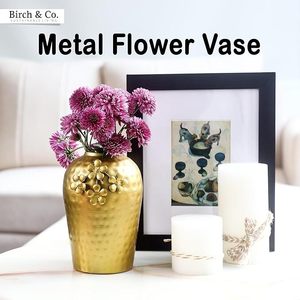Top Selling Modern Antique Gold Coated Stainless Steel Iron Flower <b>Vase</b> Elegant Outdoor Home Garden <b>Decor</b> Party Wedding Events - Product Image 2