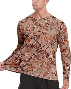 Camisa de caza Rendimiento transpirable Poliéster Baselayer Patrón de impresión sólida al por mayor - Product Image 3