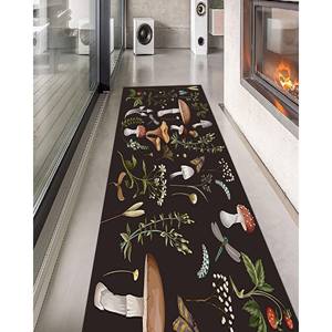 Tapis imprimé moderne motif champignon, coloré, épais, personnalisé, mignon, en chenille - Product Image 4