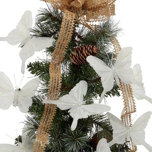 4 White Butterfly Christmas Ball & <b>Tree</b> Ornaments Decor - Product Image 4