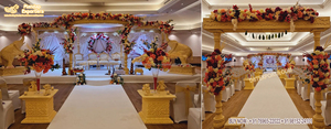 Mandap de mariage indien à thème rustique, Mandap intérieur en FRP pour mariage indien, configuration de Mandap de mariage traditionnel avec décor floral, États-Unis - Product Image 6