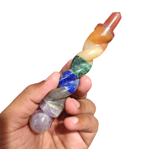 Haute qualité 7 Chakra bâton harmoniseur cylindres tige Multi pierre pour la méditation réduire les CEM et le rayonnement 7 chakra cristal de guérison - Product Image 1