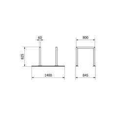 Sistema di supporto a binario con 2 supporti in tubo d'acciaio 60 × 60 mm – 1400 × 800 mm, da avvitare, grigio - Product Image 4