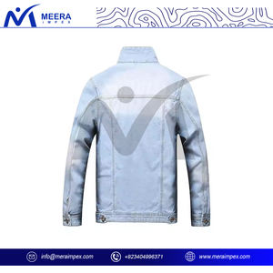 Veste en jean pour homme coupe ajustée veste en jean bleu pour homme streetwear classique look vintage manteau d'extérieur décontracté et élégant - Product Image 3