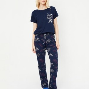 Vestido con estampado Floral de bloque de mano cómodo de algodón 100% para mujer, ropa de dormir de noche suave para primavera otoño verano - Product Image 6