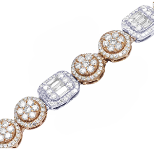 Trendy Round Link Design <b>Bracelet</b> 10K <b>Rose</b> <b>Gold</b> Lab Diamond <b>Women</b> Jewelry <b>for</b> Party and Gift - Product Image 2