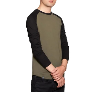 Camiseta de Manga Larga Estilo Raglán con Patrón Estándar para Hombre, 100% Algodón, Retro, Estilo Béisbol, con Logotipo Personalizado, Ropa Urbana - Product Image 4