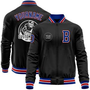 Custom <b>Black</b> Royal-<b>Red</b> Bomber <b>Varsity</b> Letterman Zipper <b>Jacket</b> Windbreaker Streetwear Vintage Men's <b>Varsity</b> <b>Jacket</b> - Product Image 1