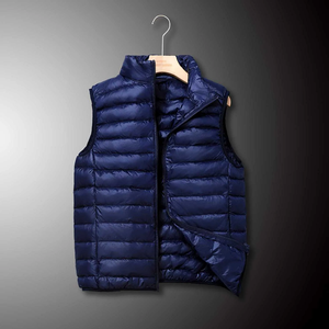 Gilet bouffant d'hiver décontracté pour hommes avec fermeture à glissière Gilet sans manches pour vêtements d'extérieur Veste en duvet collée - Product Image 2