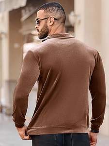 Camisetas de Golf de Manga Larga de Terciopelo de Alta Calidad y a la Moda para Hombre, Transpirables, de Secado Rápido, Ecológicas, 220g, con Logotipo Personalizado - Product Image 3