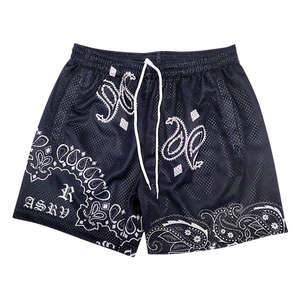 High Street <b>Men's</b> Gym Mesh Shorts Elastic Waist Custom <b>Bandana</b> Print Breathable for Beach Board Basketball-Wholesale Fashion - Product Image 2