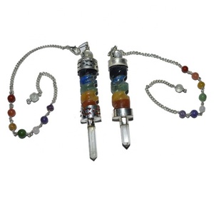 Acheter en gros lapis lazuli naturel sept Chakra pendule en cristal collé Chakra pendules de pierres précieuses de guérison - Product Image 2