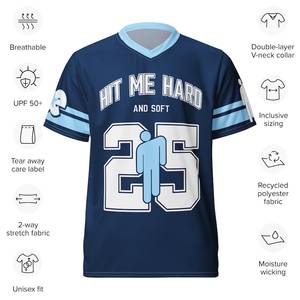 Vente en gros Maillot de football surdimensionné col en V unisexe Maillot imprimé respirant Maillot streetwear confortable Y2k - Product Image 5