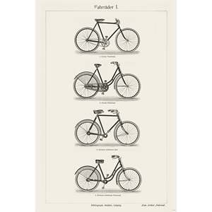 Institute Leipzig's Bicycles I. <b>Poster</b> Bibliograph for Wall Decor - Product Image 1