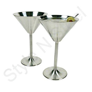 Copa de vino de acero inoxidable, copa de champán de lujo para bar - Product Image 1
