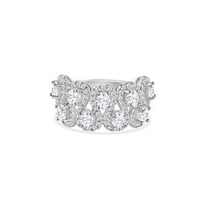 Anillo de diamantes de racimo único de plata - Product Image 4