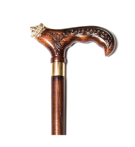 Handmade Wooden Walking <b>Stick</b> with Brass Handle and Brown Finished Perfect for Support and Elegant Functionality Hard material - Product Image 3