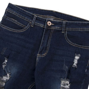 Wholesale New Design Distressed Ripped Denim Men Jeans Slim Fit Straight Style Medium Mid Casual <b>Winter</b> Jeans 100% Cotton Quick - Product Image 6