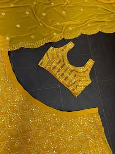 Vente chaude Designer Indien Readymade Lehenga Choli Dupatta Georgette Sequin Travail Fête De Mariage Porter Bollywood Outfit Net Robe - Product Image 4