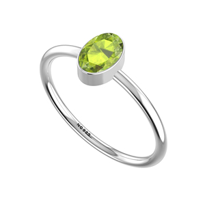 Bisel de piedras preciosas de peridoto Natural de Plata de Ley 925, ajuste hecho a mano, regalo de boda minimalista clásico, joyería de anillo apilable para ella - Product Image 3