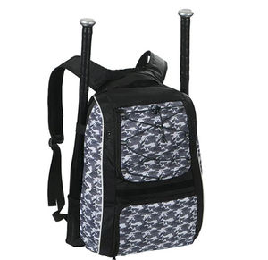 Sac à dos de baseball professionnel, couleur unie, grand rangement, construction en polyester robuste, fermeture à glissière et à fermoir, arqué - Product Image 1