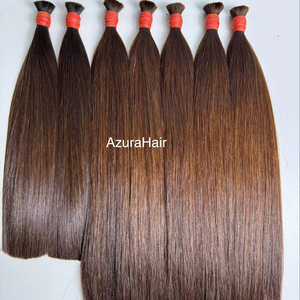 Extensions de cheveux humains vietnamiens Remy en vrac de différentes couleurs personnalisées prix bon marché paquets de cheveux vierges droits perruques matière première - Product Image 1