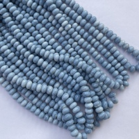 6mm 8mm 10mm Natur gefärbte Taube Blau Opal Stein Glatte Rondelle Perlen Stränge Bulk Großhandel Semi Precious Bead Schmuck herstellung
