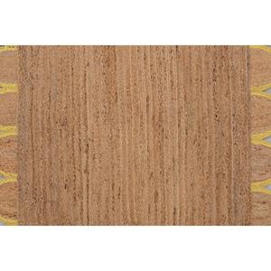 Alfombra de yute festoneado Alfombra de yute bohemio con ribete amarillo Personalizada en cualquier forma y tamaño - Product Image 2
