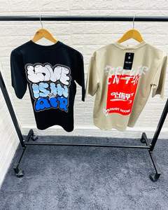 T-shirt streetwear homme en coton biologique 100% tricoté, coupe oversize, épaules tombantes, vente en gros, impression personnalisée, Bangladesh - Product Image 3