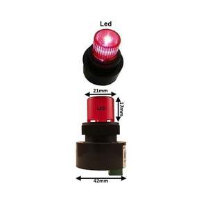 Zumbador LED de 90 dB con luz indicadora, 220 VCA CC, material plástico, diámetro del orificio de montaje de 22 mm - Product Image 2