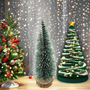 Mini árbol de Navidad de madera, pequeño árbol de pino, adorno de escritorio para interiores, alta calidad, ecológico, resistente a la intemperie, ligero - Product Image 1