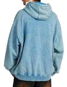 Sweat à capuche surdimensionné en éponge pour homme, sweat-shirt vintage délavé à l'acide, sweat-shirt streetwear pour couples - Product Image 6