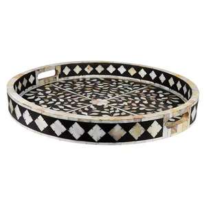 Platos de lujo occidentales minimalistas con incrustaciones de hueso de resina con incrustaciones de madreperla y nuevo mejor diseño directo de fábrica - Product Image 5