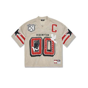 Unisex Custom Mesh Football Jersey Boxy Cropped Streetwear T-Shirt OEM Printed - Product Image 5