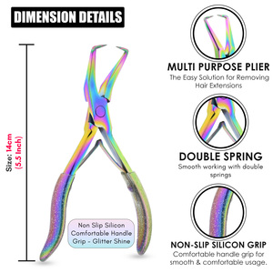 My Hair Tools Pro Hair Extensions Remover Pliers Stainless Steel Beading Tool Kit Remove Plier Set for beads I-Link Mi - Product Image 3